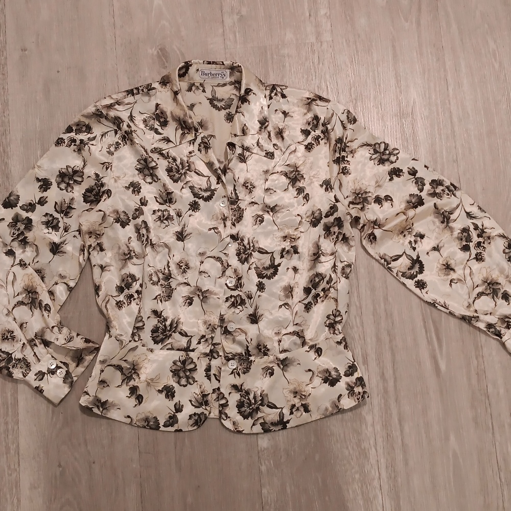 Vintage 90s Burberrys of London Satin Blouse